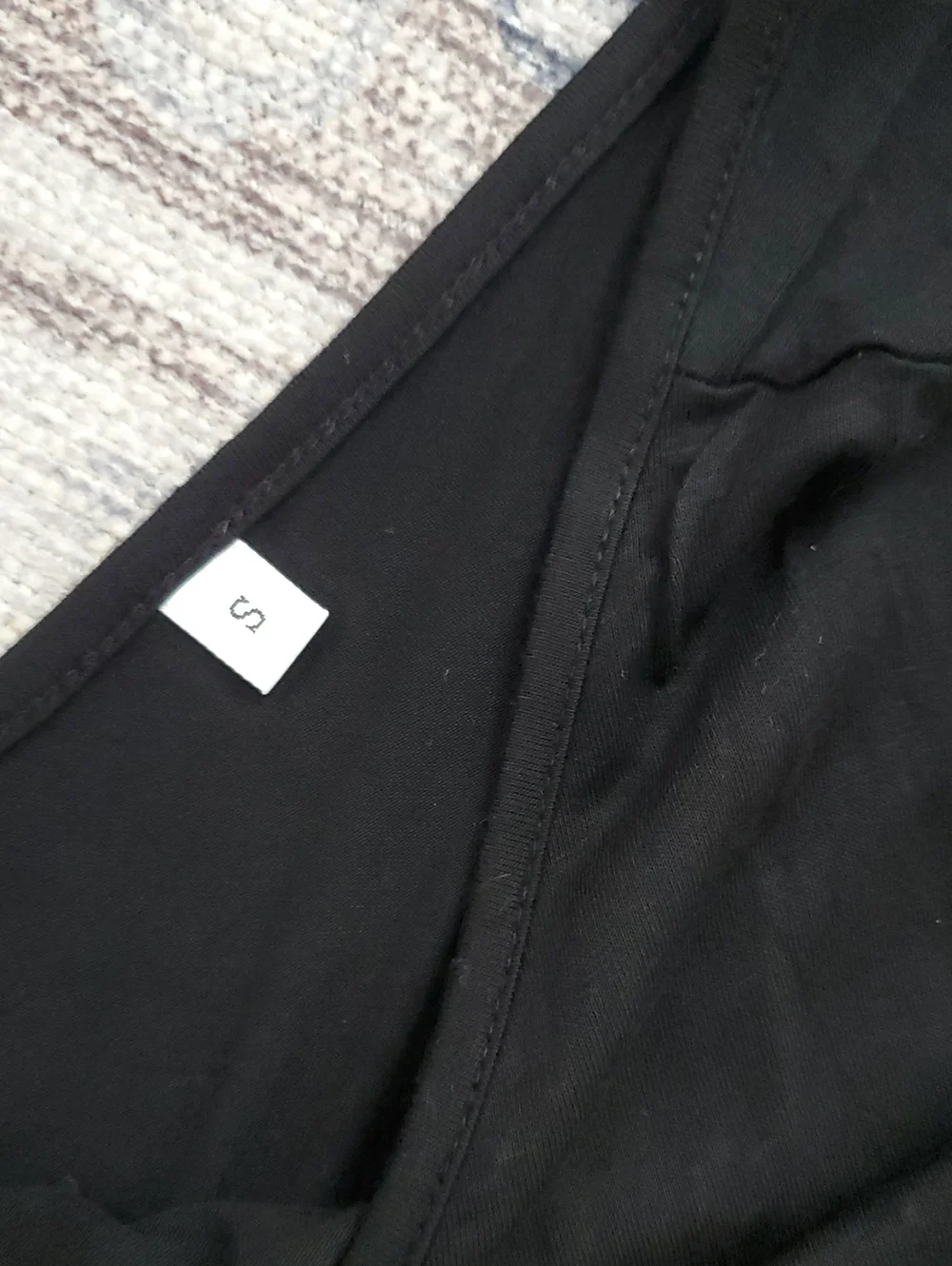 Boutique Black Long Open V Back Pocket Dress Cover-up SzS - Picture 5 of 11